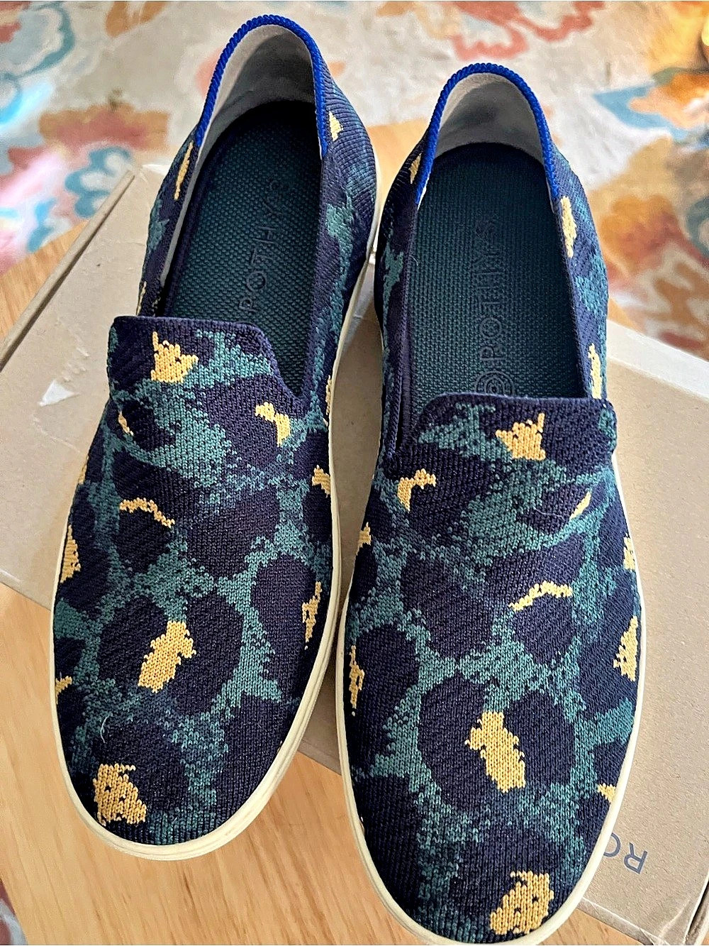 Rothy’s The Original Slip-On Sneaker Blue Spot Leopard Women’s Size 11 Retired